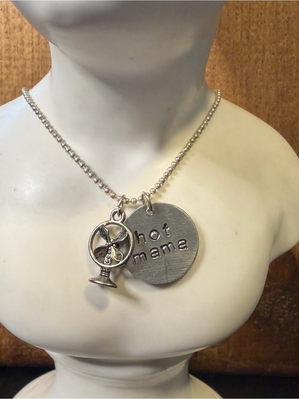Stamped “Hot Mama” Necklace. 16”.